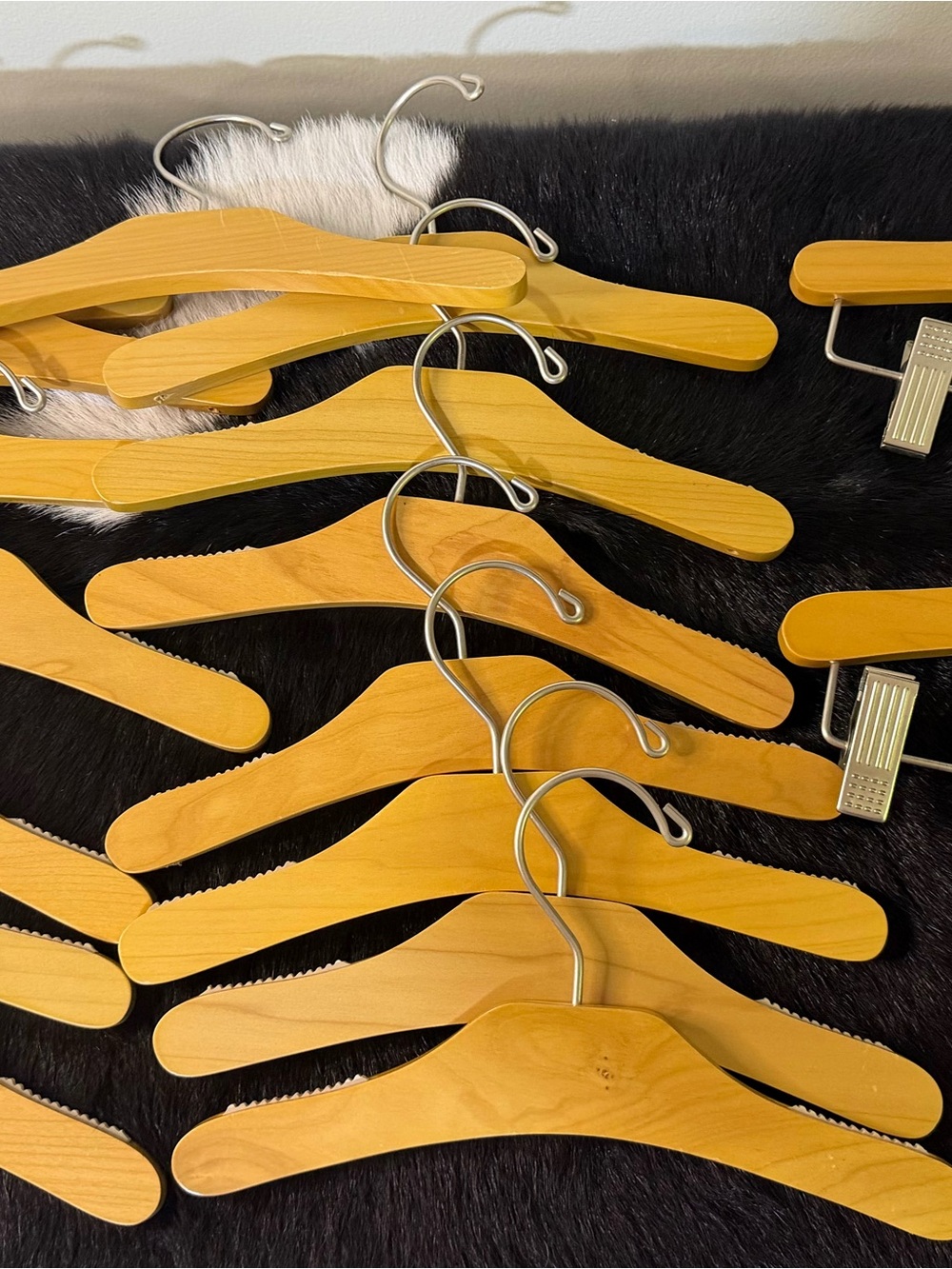 Wooden Clothes Hangers - Natural Wood (Brand Unknown)